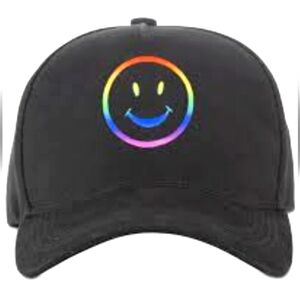 The Phluid Project Unisex Rainbow Smiley Face Hat NEW